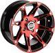 Moose 387X ATV/UTV Wheel 12x8 4/156 4+4 Offset Rear Red