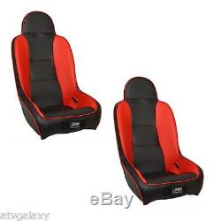 PRP UTV Front Seats Pair (2) Black Red Polaris RZR 170 RZR170 All Years