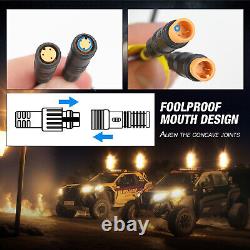 Pair 1ft RGB LED Spiral Fat Whip Light Antenna For Polaris RZR Can Am X3 UTV ATV