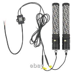 Pair 1ft RGB LED Spiral Fat Whip Light Antenna For Polaris RZR Can Am X3 UTV ATV