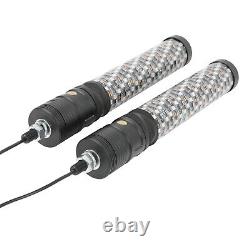 Pair 1ft RGB LED Spiral Fat Whip Light Antenna For Polaris RZR Can Am X3 UTV ATV