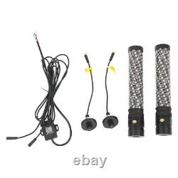 Pair 1ft RGB LED Spiral Fat Whip Light Antenna For Polaris RZR Can Am X3 UTV ATV