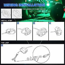 Pair 4FT Lighted Spiral LED Whip Antenna Flag Remote For ATV Polaris RZR UTV