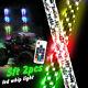 Pair 5ft Lighted Spiral LED Whip Antenna withFlag & Remote for ATV Polaris RZR UTV