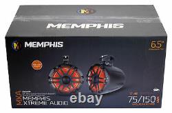 Pair Memphis Audio MXA62PS 6.5 150w LED Tower Speakers For Polaris RZR/ATV/UTV