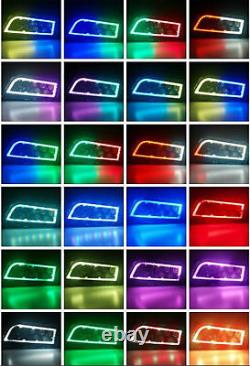 Pair Orange ATV RGB Halo LED Headlights For Polaris RZR XP 1000 4 Turbo 900 900S