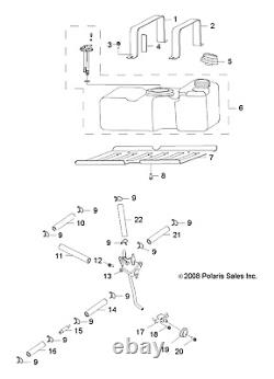 Polaris Fuel Tank Assembly, RZR, Genuine OEM Part 0454261, Qty 1