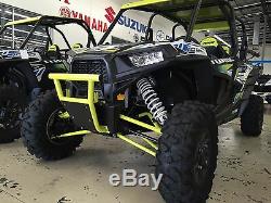 Polaris RZR XP1000/4 900 1000S Lime Squeeze Front Bumper with BLACK Skid Plate