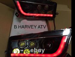 Polaris Rzr Xp 1000 & Turbo Black+ Red Led Angel Eye Led Headlights Kit Halo