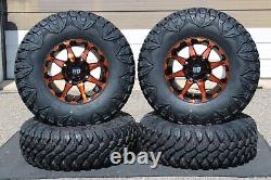 Polaris Rzr Xp900 30 Street Legal Qbt Atv Tire 14 Hd6 Orange Wheel Kit Pol3ca
