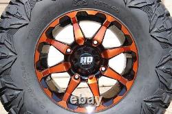 Polaris Rzr Xp900 30 Street Legal Qbt Atv Tire 14 Hd6 Orange Wheel Kit Pol3ca