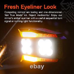 Rear Side View Mirror Kit for UTV Polaris RZR with Amber Turn + LED Off-Road Light