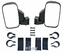 Rear View Mirror Set UTV Side Mirrors 1.75- 2 Clamp Roll Cage For Polaris RZR