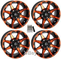 STI HD6 UTV Wheels/Rims Orange/Black 14 Polaris RZR 1000 XP (4)