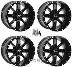 Sedona Hollow Point UTV Wheels Black 14x8/14x10 Polaris RZR 1000 XP (4)