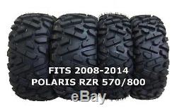 Set of 4 WANDA ATV/UTV Tires 25X8-12 25X10-12 for 2008-2014 POLARIS RZR 570/800