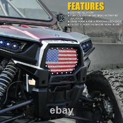 Steel Mesh Front Grille with US Flag for 2014-18 UTV Polaris RZR 900 S & 1000 XP