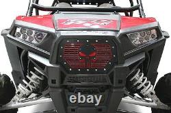 Steel + Red Acrylic Grille SKULL for Polaris RZR 1000 XP 2014-2018 RZR 900 S