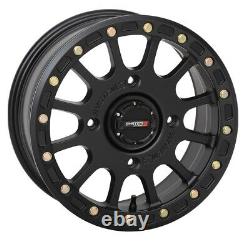 System 3 SB-5 Beadlock Black UTV Wheels 15x7/15x10 Polaris RZR 1000 XP (4)