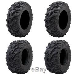 Tusk Mud Force 6 Ply ATV UTV Tire Kit Set (2) 25x8-12 (2) 25x10-12