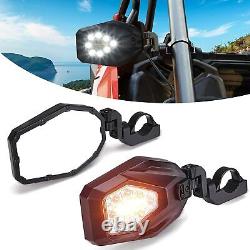 UTV Rear View Side Mirrors withTurn Signal Lights for 1.6-2 Polaris Can Am Honda