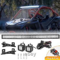 WEISEN For 2022+ Polaris RZR Pro R 42 Roof LED Light Bar Mount Wire Kit+Pods
