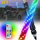 Xprite 4ft RGB Dancing Spiral LED Whip Lights Remote for ATV UTV Polaris RZR 4x4