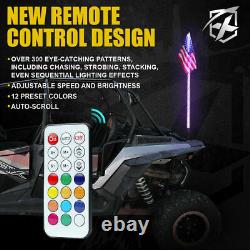 Xprite 4ft RGB LED Spiral Whip Lights Dancing Remote for ATV UTV RZR 4WD 4x4 SXS