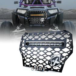 Xprite Steel Grille Mesh with 14inch LED Light Bar for Polaris RZR XP 1000 Turbo